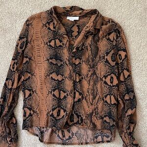 Topshop Snakeskin Buttondown
